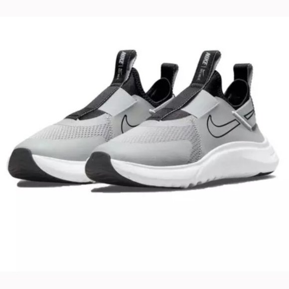 Nike Kid's Flex Plus (GS) Light Smoke Grey/ Black White Sneakers - Picture 2 of 16